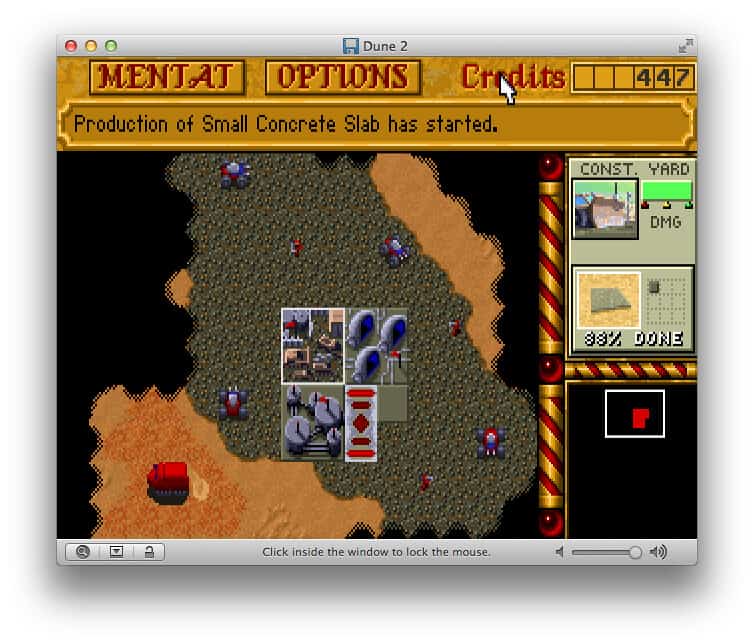 screengrab of Dune II game