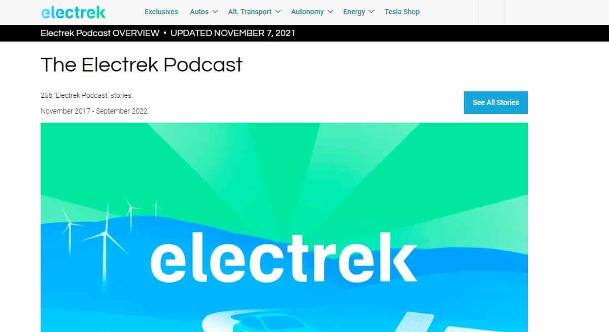 Screengrab of Electrek Podcast