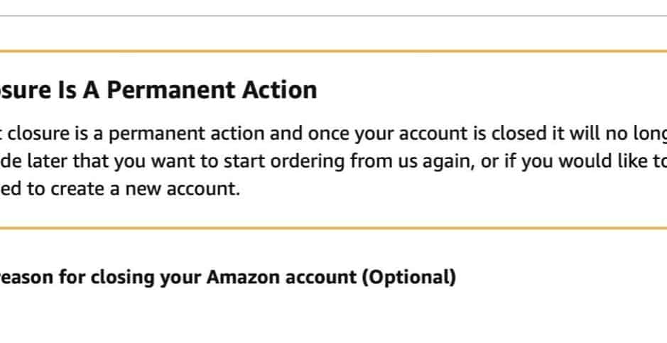 Delete amazon account step 4