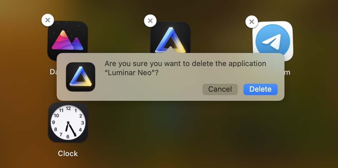 delete apps on mac