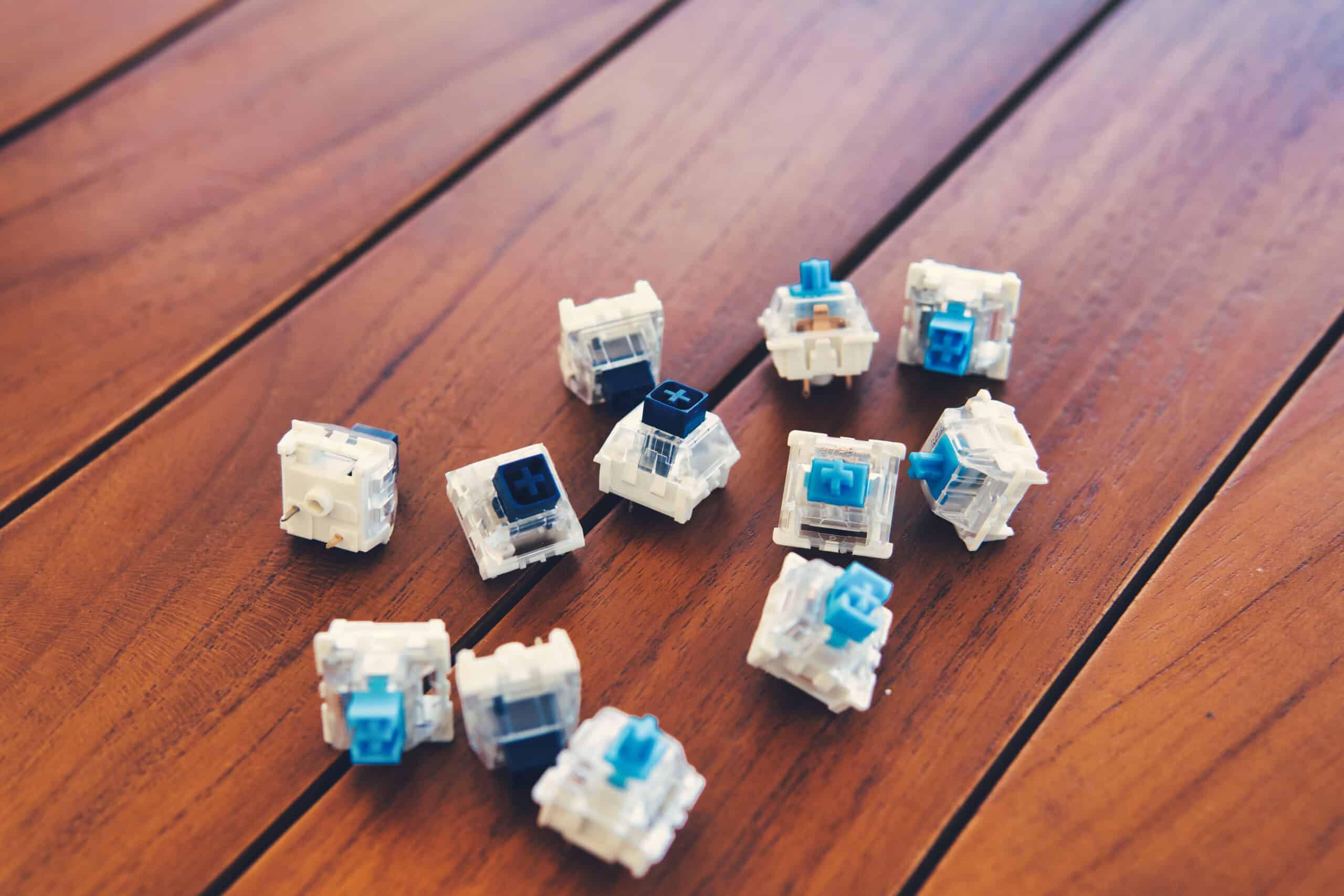 mechanical switches for a keywboard on a table