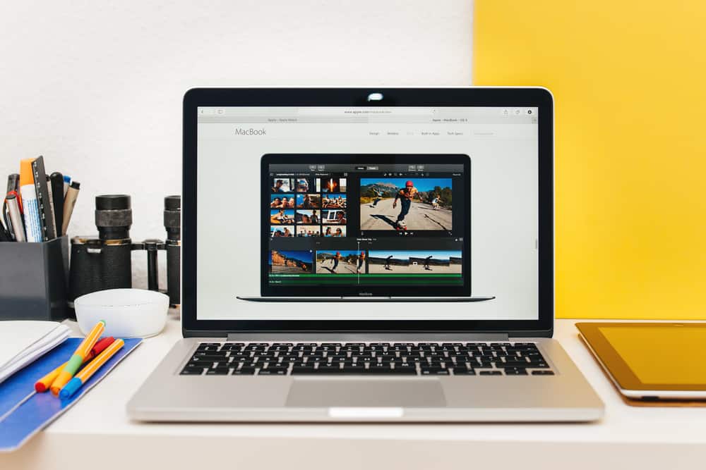 Apple iMovie on a Macbook screen