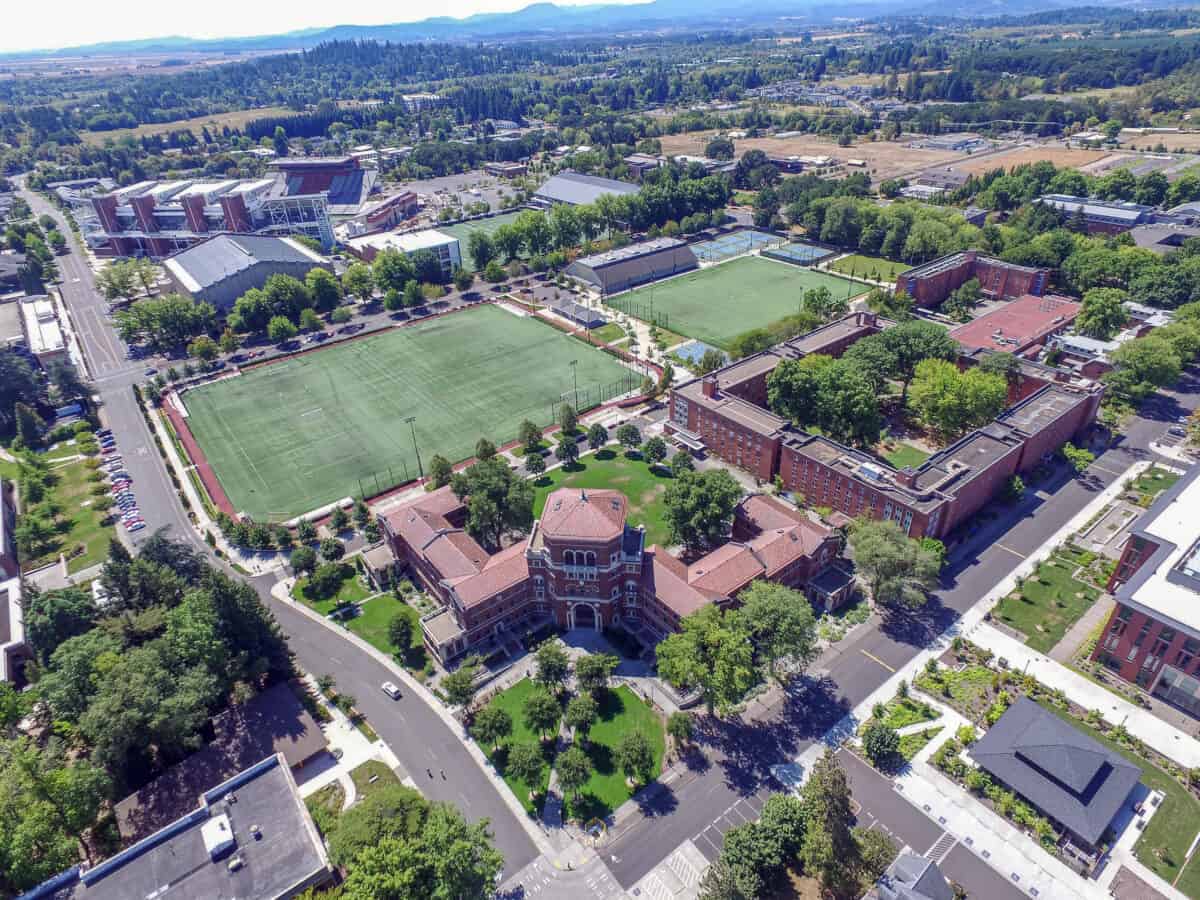 birds eye view of the Oregon State University