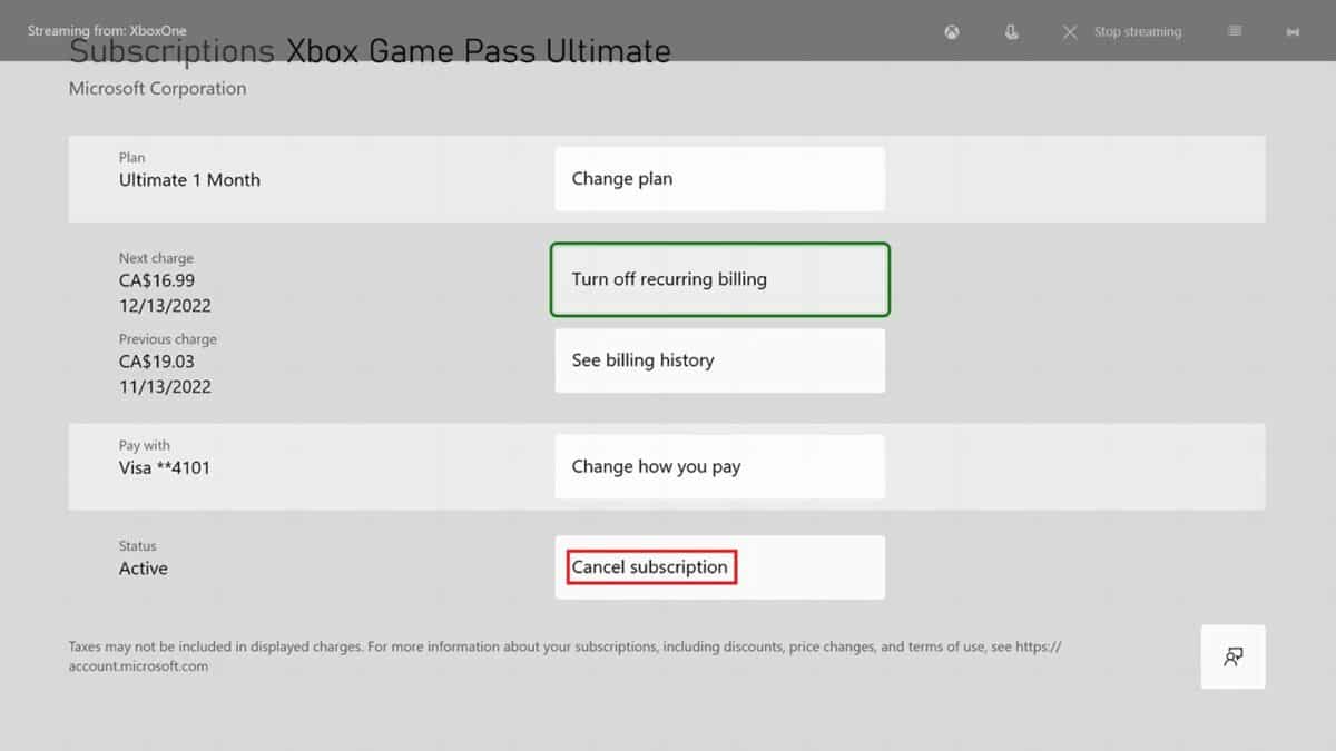 You can currently change your Xbox Game Pass Ultimate subscription