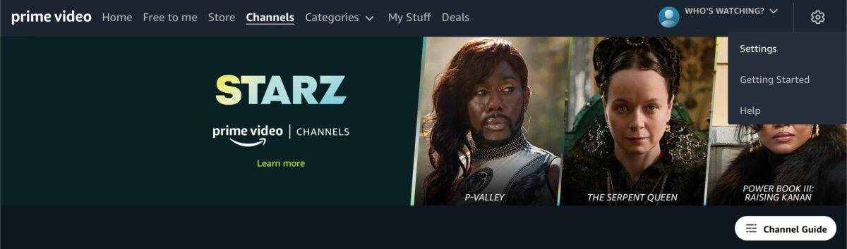 How to cancel my starz subscription on amazon online prime