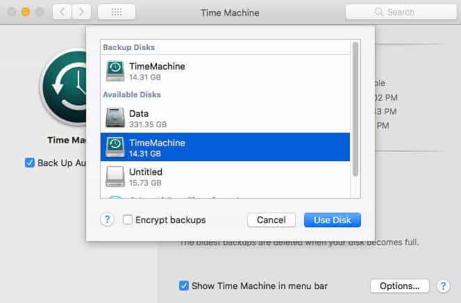 how to set up time machine