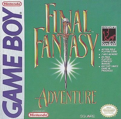 front cover of final fantasy adventure game