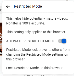 restricted mode