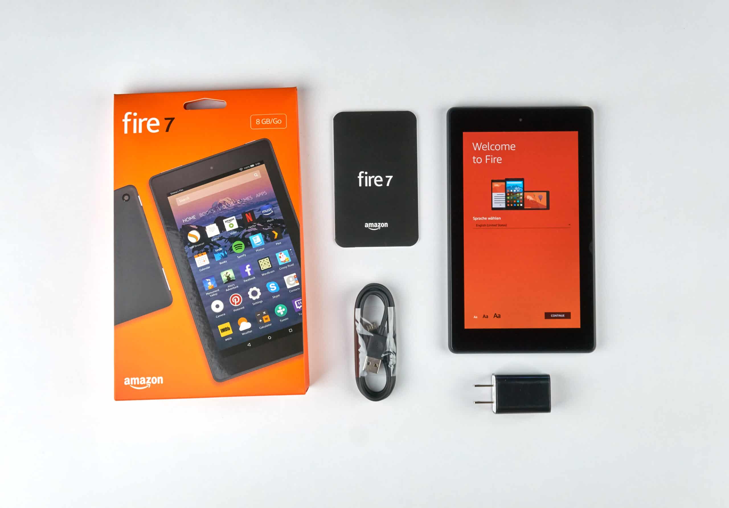  Fire 7 Tablet. Our best-selling tablet—now 2X the storage,  faster quad-core processor, and hands-free with Alexa.