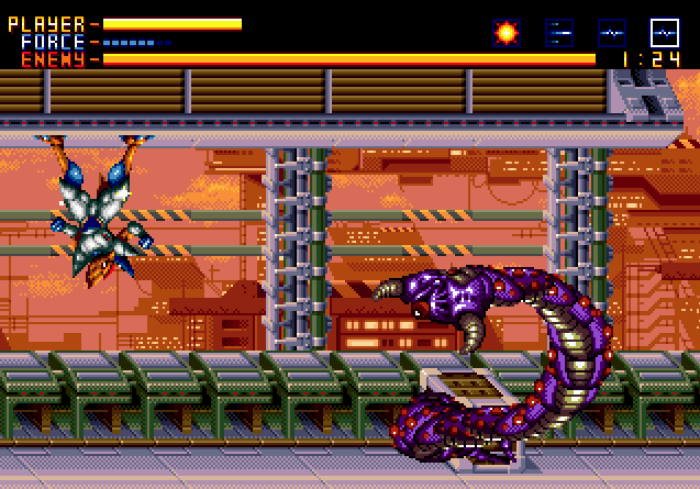 Screenshot of Alien Soldier Genesis game