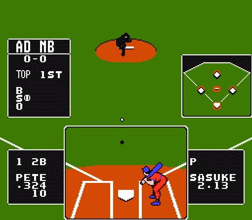screenshot of baseball stars NES game