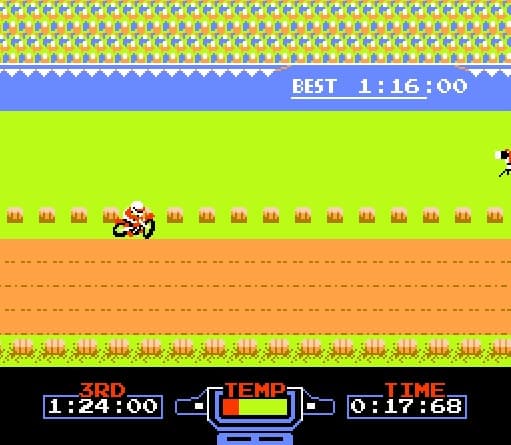 screenshot of Excitebike NES game