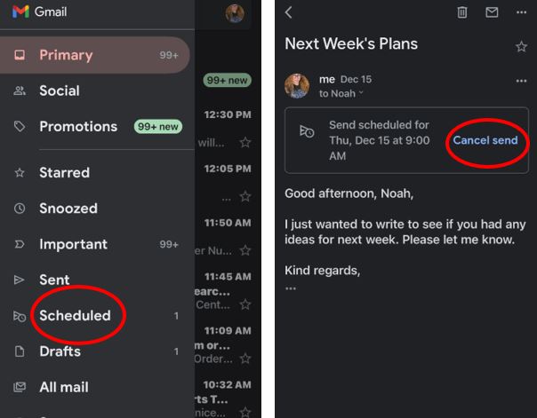 how to schedule an email in gmail