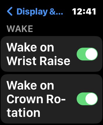 Raise to wake on best sale apple watch