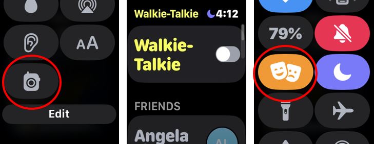 Options for showing you're unavailable for the Walkie-Talkie app.