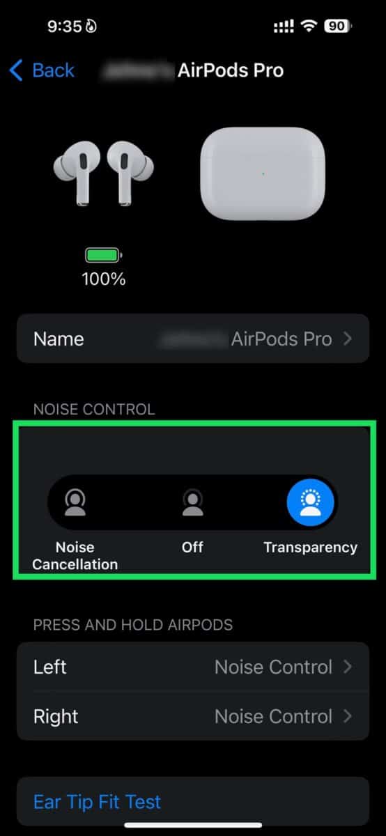 Select the Noise Cancellation option.