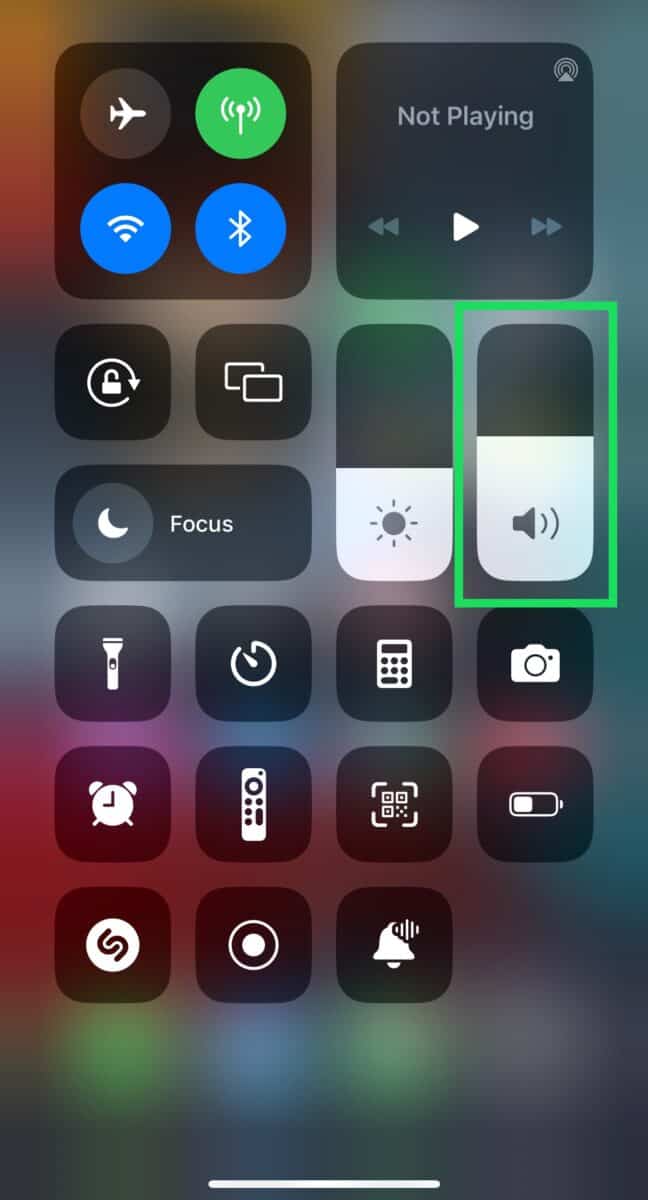 Locate the volume icon and long-press it.