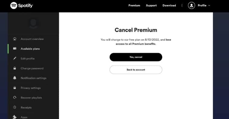 How to Cancel Spotify Premium Subscription Plan - Cushion