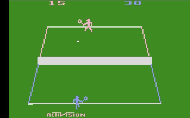 screenshot of Tennis 1981 game for Atari