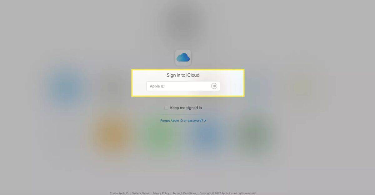 Sign into your iCloud.