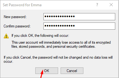 change password windows
