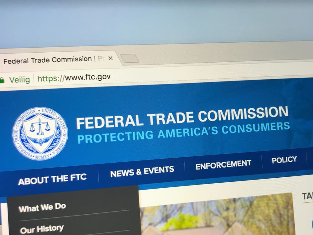 screenshot of FTC website