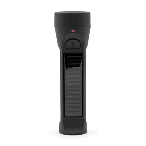 HYBRIDLIGHT Journey 300 Solar LED Waterproof Flashlight with USB Phone Charger, Black