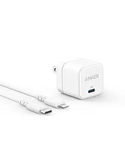 USB C , Anker 20W Fast Charger with Foldable Plug, PowerPort III Cube Charger with USB-C to Lightning Cable for iPhone 13/13 Mini/13 Pro/13 Pro Max/12, Galaxy, iPad/iPad Mini and More