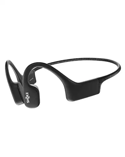 SHOKZ OpenSwim Swimming MP3 - Bone Conduction MP3 Waterproof Headphones for Swimming - Open-Ear Wireless Headphones, No Bluetooth, with Nose Clip and Earplug (Black)