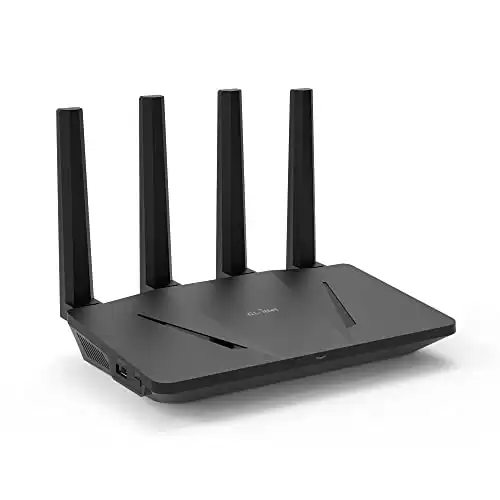 GL.iNet GL-AX1800(Flint) WiFi 6 Router -Dual Band Gigabit Wireless Internet Router | 5 x 1G Ethernet Ports | Up to 120 Devices | Amazing OpenVpn&WireGuard Speed | WPA3 Security | MU-MIMO | 802.11a...