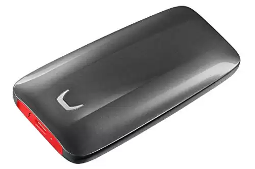 SAMSUNG X5 Portable SSD - 500GB - Thunderbolt 3 External SSD (MU-PB500B/AM) Gray/Red
