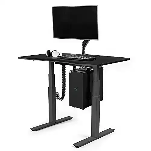 MojoDesk - Mojo Gamer Pro - Electric Standing Standing Desk for Esports PC Gaming Bundled with 5 Accessories - Monitor Arm, CPU Hanger, Cable Tray, Cable Chain, Powerbar