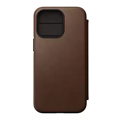 Folio in pelle moderna nomade per iPhone 13 Pro | Magsafe | Pelle horween rustica marrone