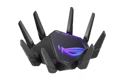 ASUS ROG Rapture WiFi 6E Gaming Router (GT-AXE16000) - Quad-Band, 6 GHz Ready, Dual 10G Ports, 2.5G WAN Port, AiMesh Support, Triple-Level Game Acceleration, Lifetime Internet Security, Instant Guard