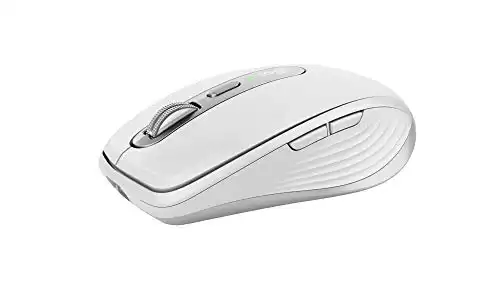 Logitech MX Anywhere 3 Compact Performance Mouse, Wireless, Comfort, Fast Scrolling, Any Surface, Portable, 4000DPI, Customizable Buttons, USB-C, Bluetooth - Pale Grey