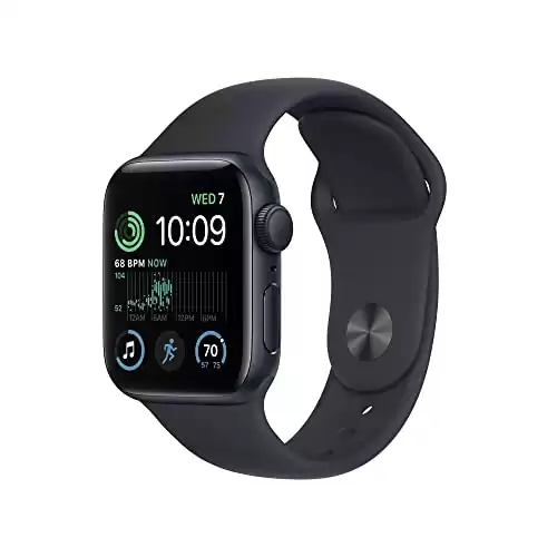 Apple Watch SE (2nd Gen) [GPS 40mm] Smart Watch w/Midnight Aluminum Case & Midnight Sport Band - S/M. Fitness & Sleep Tracker, Crash Detection, Heart Rate Monitor, Retina Display, Water Resis...