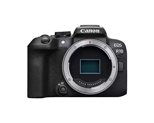 Canon EOS R10 (Body Only), Mirrorless Vlogging Camera, 24.2 MP, 4K Video, DIGIC X Image Processor, High-Speed Shooting, Subject Tracking, Compact, Lightweight, Subject Detection, for Content Creators