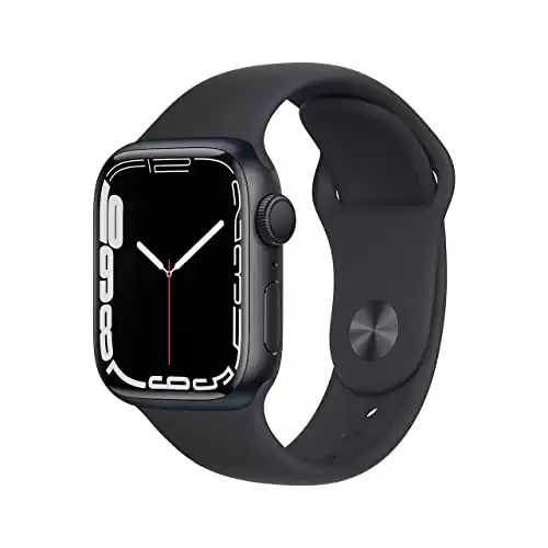 Apple Watch Series 7 (GPS, 41mm) Midnight Aluminum Case with Midnight Sport Band, Regular (Renewed)
