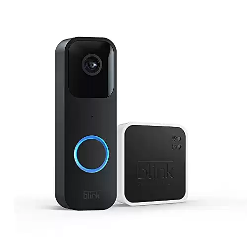 Blink Video Doorbell + Sync Module 2 | Two-year battery life, Two-way audio, HD video, motion and chime app alerts and Alexa enabled — wired or wire-free (Black)