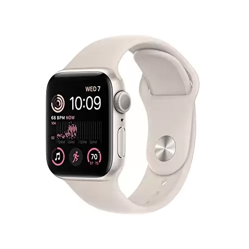 Apple Watch SE (2nd Gen) [GPS 40mm] Smart Watch w/Starlight Aluminum Case & Starlight Sport Band - S/M. Fitness & Sleep Tracker, Crash Detection, Heart Rate Monitor, Retina Display, Water Res...