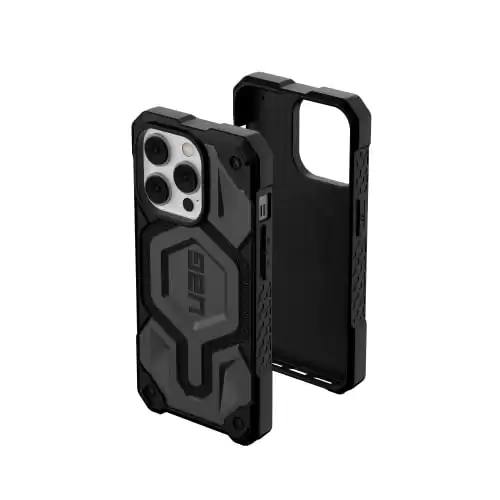 UAG Designed for iPhone 14 Pro Case Kevlar Silver 6.1" Monarch Pro Built-in Magnet Compatible with MagSafe Charging Rugged Shockproof Dropproof Premium Protective Cover by URBAN ARMOR GEAR