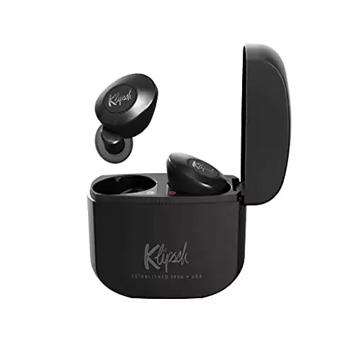 Klipsch T5 II True Wireless Bluetooth 5.0 Earphones in Gunmetal with Transparency Mode, Beamforming Mics, Best Fitting Ear Tips, and 32 Hours of Battery Life in a Slim Charging Case