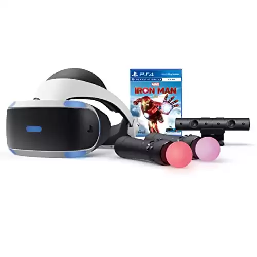 Sony Playstation VR Marvel's Iron Man VR Bundle, White: Playstation VR Headset, Camera, 2 Move Motion Controllers, Marvel's Iron Man VR Digital Code for PS4 PS5