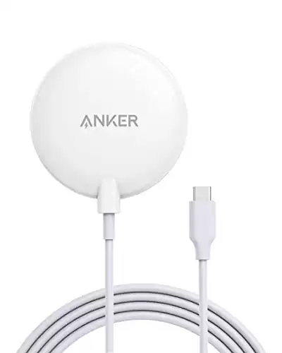 Anker 313 Magnetic Wireless Charger (Pad), with 5 ft Built-In USB-C cable, PowerWave Pad Lite Only for iPhone 13 / 13 Pro / 13 Pro Max / 13 mini / 12 / 12 Pro / 12 mini (No AC Adapter)