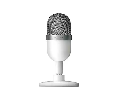 Razer Seiren Mini USB Condenser Microphone: for Streaming and Gaming on PC - Professional Recording Quality - Precise Supercardioid Pickup Pattern - Tilting Stand - Shock Resistant - Mercury White