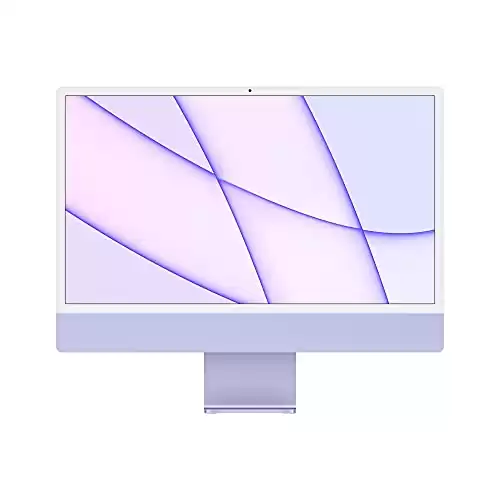 Apple 2021 iMac All-in-one Desktop Computer with M1 chip: 8-core CPU, 8-core GPU, 24-inch Retina Display, 8GB RAM, 256GB SSD Storage, Matching Accessories. Works with iPhone/iPad; Purple