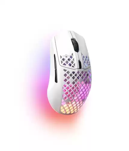 SteelSeries Aerox 3 Wireless - Super Light Gaming Mouse - 18,000 CPI TrueMove Air Optical Sensor - Ultra-lightweight 68g Water Resistant Design - 200 Hour Battery Life – Snow