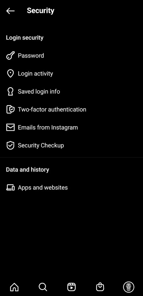 Change Instagram security settings