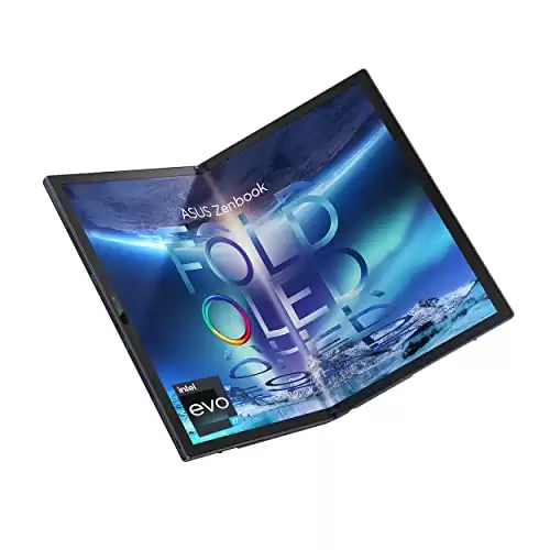 ASUS ZenBook 17 Fold OLED Laptop, 17.3” 4:3 Touch True Black 500 Display, Intel Evo Platform: Core i7-1250U CPU, Iris Xe Graphics, 16GB RAM, 1TB SSD, Windows 11 Pro, Tech Black, UX9702AA-XB79FT