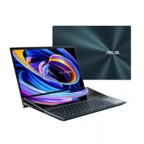 ASUS ZenBook Pro Duo 15 OLED UX582 Laptop, 15.6” OLED 4K UHD Touch Display, Intel Core i9-11900H, 32GB, 1TB, GeForce RTX 3080 Laptop GPU, ScreenPad Plus, Windows 11 Pro, Celestial Blue, UX582HS-XH99...